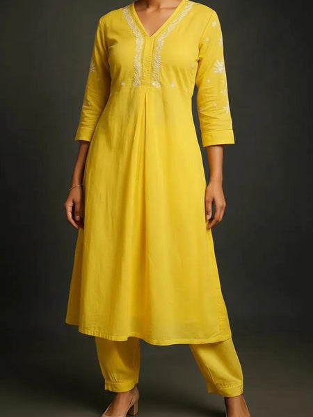 Yellow Readymade Cotton Co-Ord Set