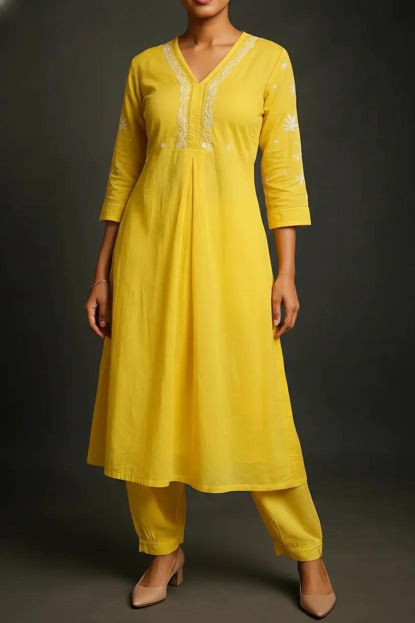 Yellow Readymade Cotton Co-Ord Set