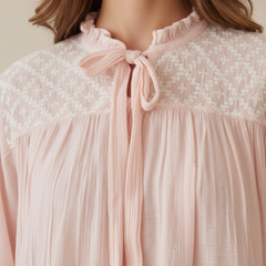 Asymetrical Semistitched Chikankari Short Kurti