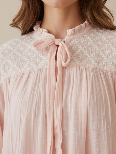 Asymetrical Semistitched Chikankari Short Kurti