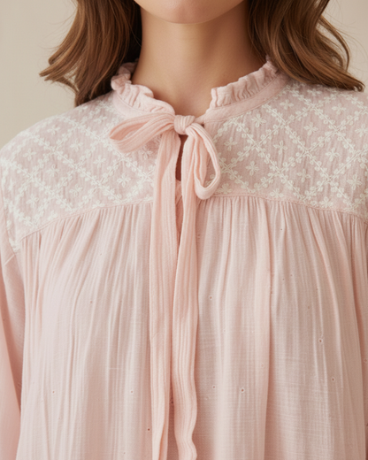 Asymetrical Semistitched Chikankari Short Kurti