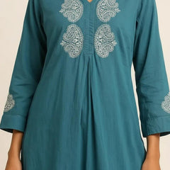 Dark Blue Readymade Cotton Co-ord Set - Design2