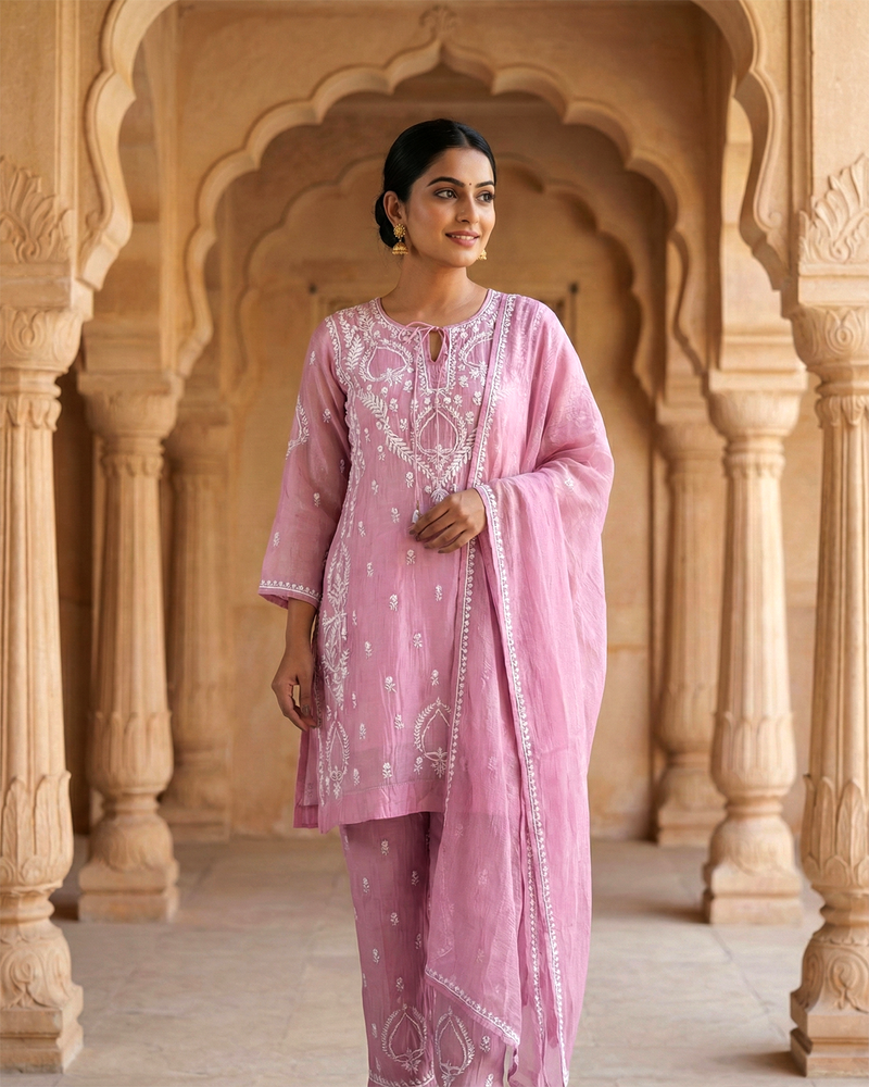 Begum Mulchanderi Readymade Suit Set