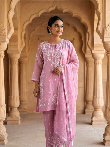 Begum Mulchanderi Readymade Suit Set