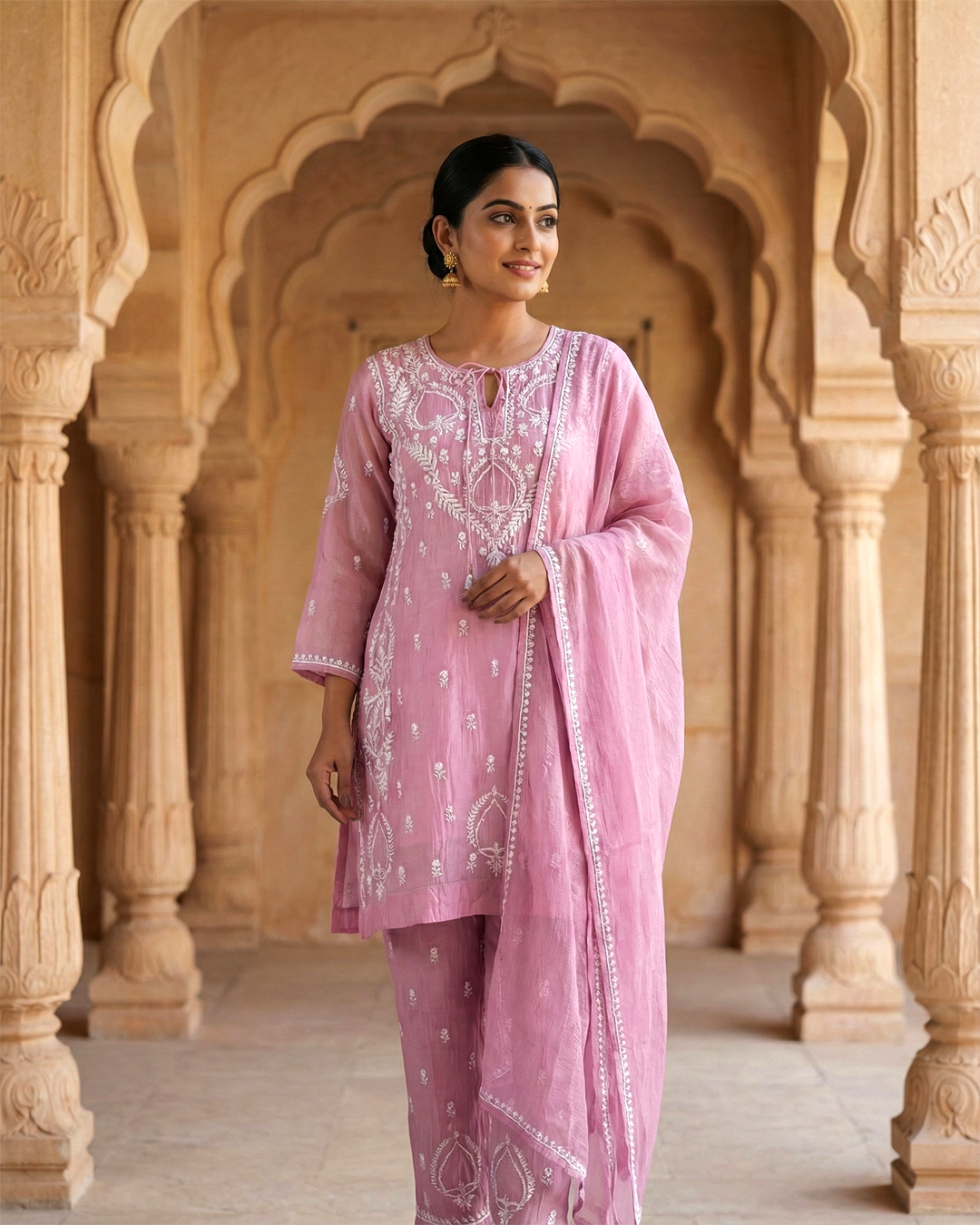 Begum Mulchanderi Readymade Suit Set