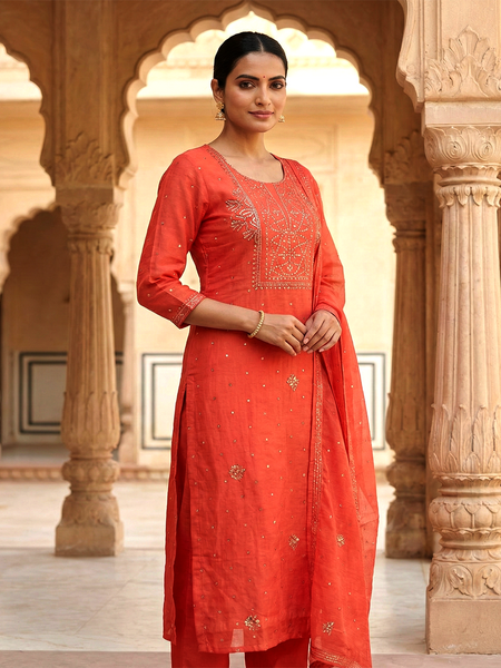 Nazaarat Mulchanderi Unstitched Suit With Mukaish Work