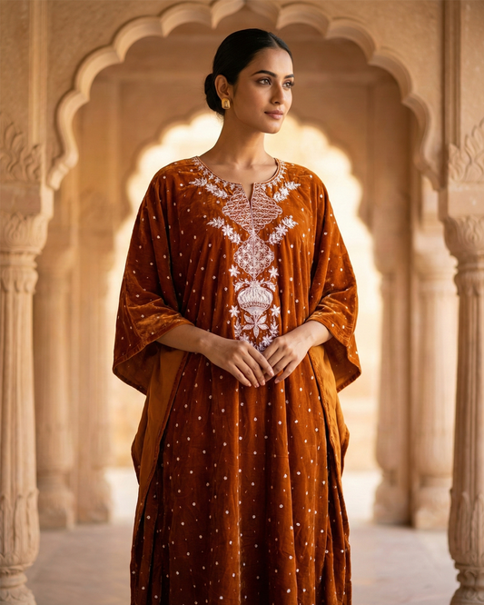 Velvet Brown Kaftan
