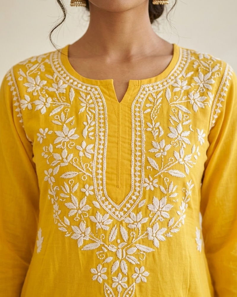 Yellow Rayon Long Kurti