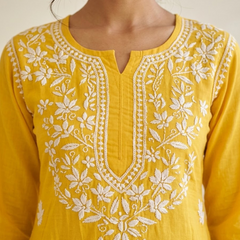 Yellow Rayon Long Kurti