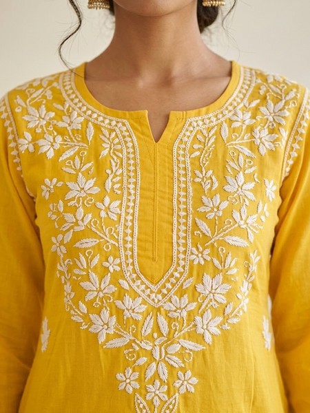 Yellow Rayon Long Kurti
