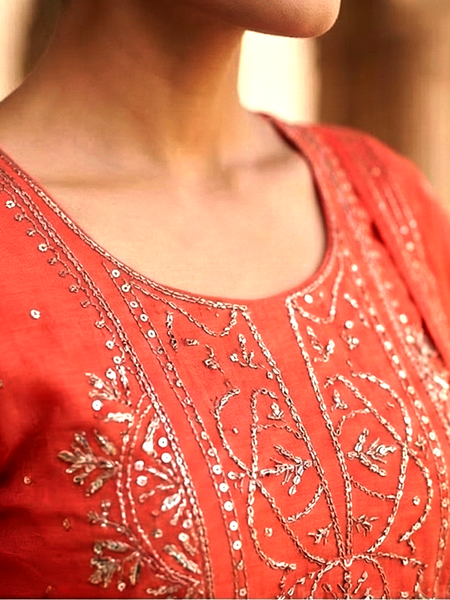 Nazaarat Mulchanderi Unstitched Suit With Mukaish Work