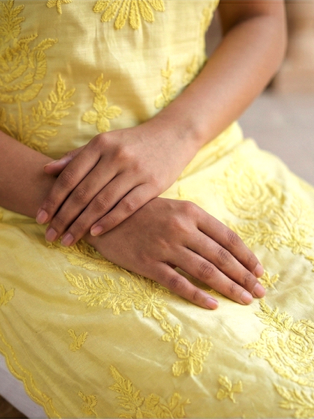 Royale Yellow Muslin Sleeveless Kurta
