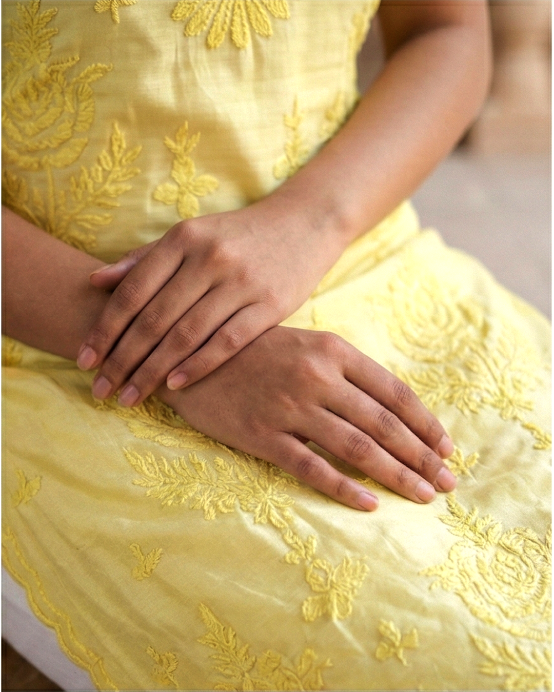 Royale Yellow Muslin Sleeveless Kurta