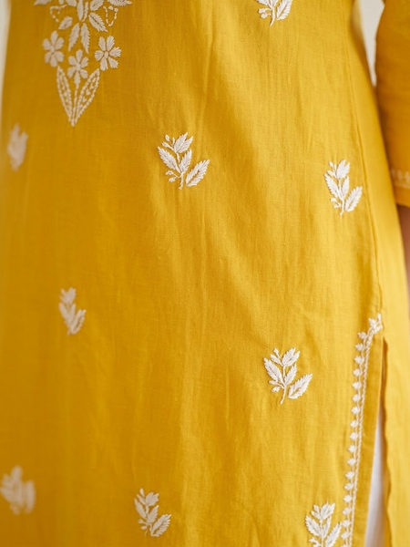 Yellow Rayon Long Kurti