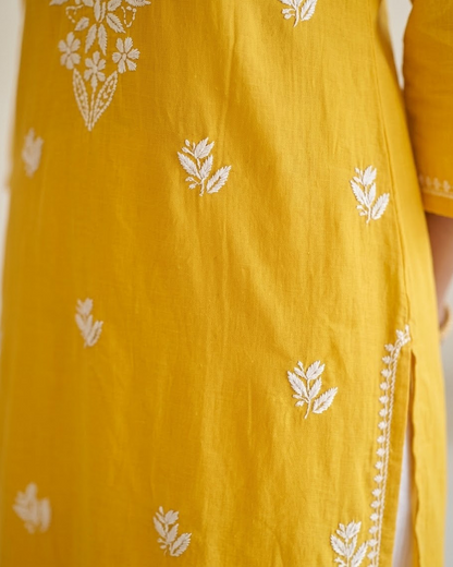 Yellow Rayon Long Kurti