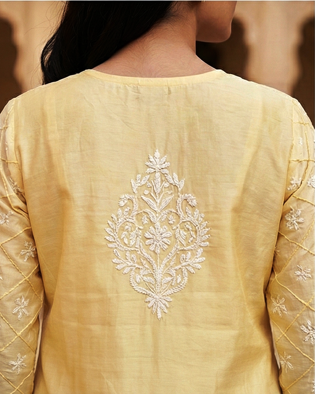 Yellow Chanderi Kurta