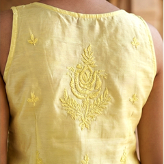 Royale Yellow Muslin Sleeveless Kurta