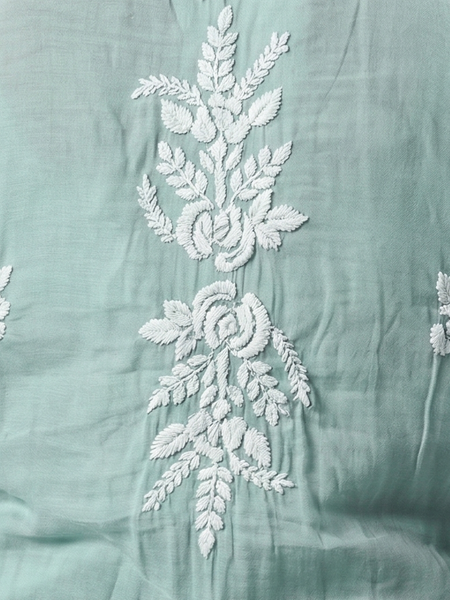 Sea Green Muslin Cutwork Kurta