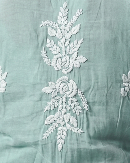 Sea Green Muslin Cutwork Kurta