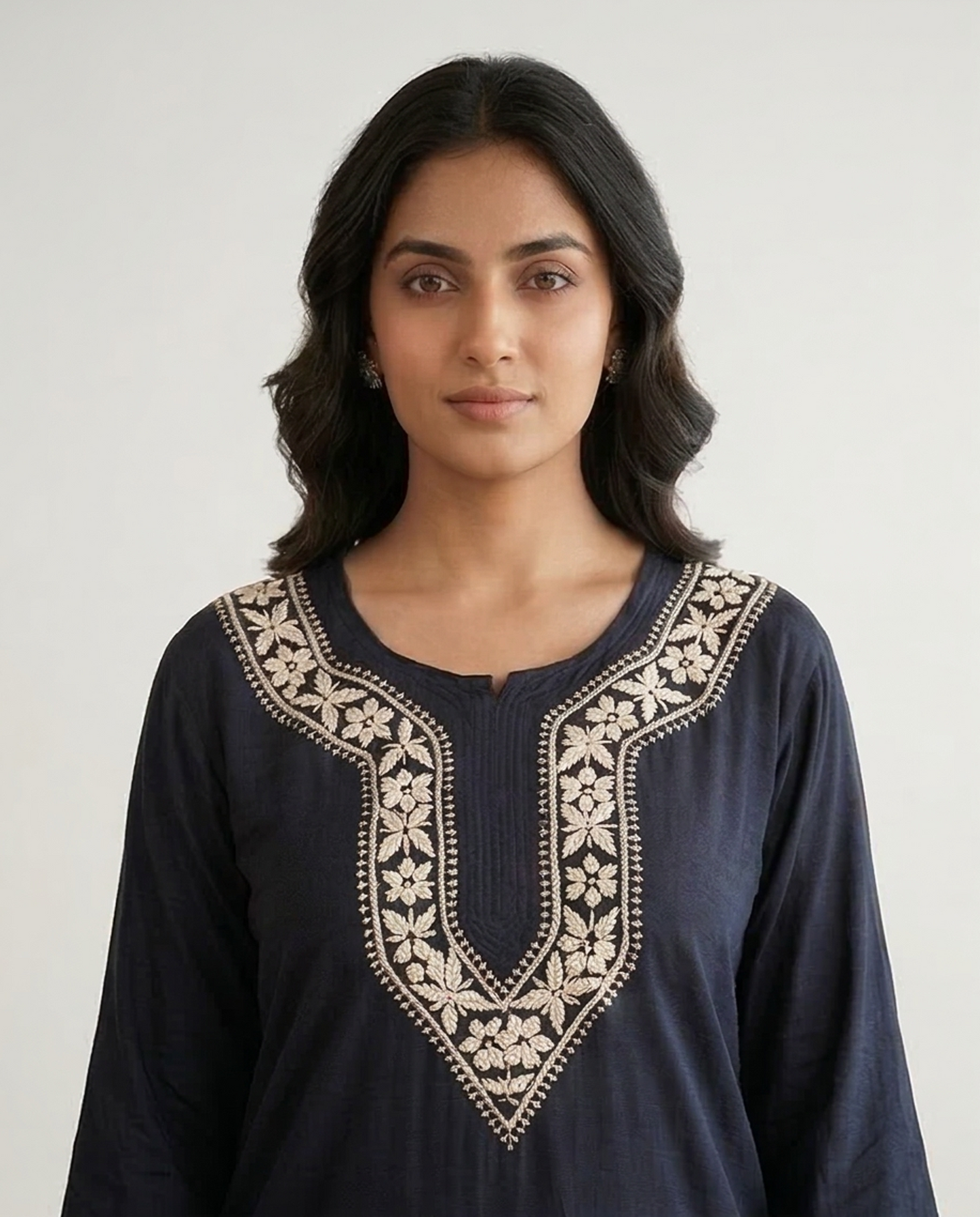 Heritage Black Rayon Readymade Short Kurti