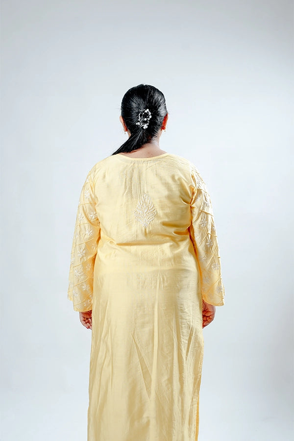 Yellow Chanderi Kurta