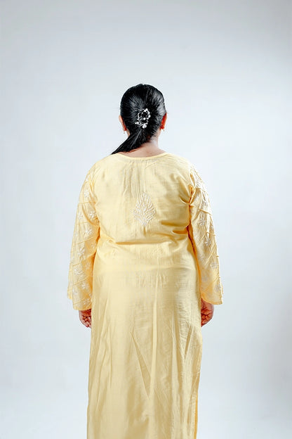 Yellow Chanderi Kurta