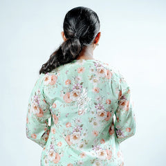 Readymade Divine Flora Crepe Green Kurta