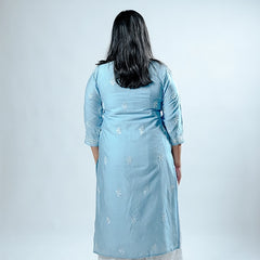 Royal Chanderi Chikankari Aline Kurti
