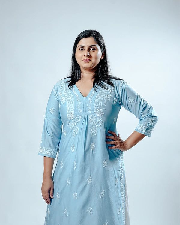 Royal Chanderi Aline Kurti