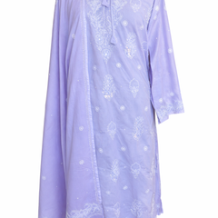 Purple Pure Cotton Semistitched Suit Set