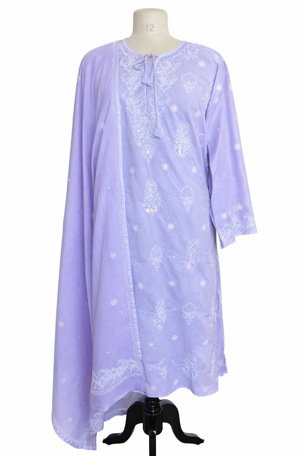 Purple Pure Cotton Semistitched Suit Set