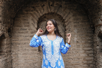 Blue Cotton Kurti