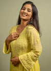 Viscose Georgette A-Line Chikankari Kurta with Elegant Inner Lining