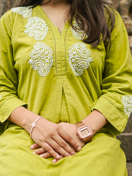 Green Readymade Cotton Co-Ord Set