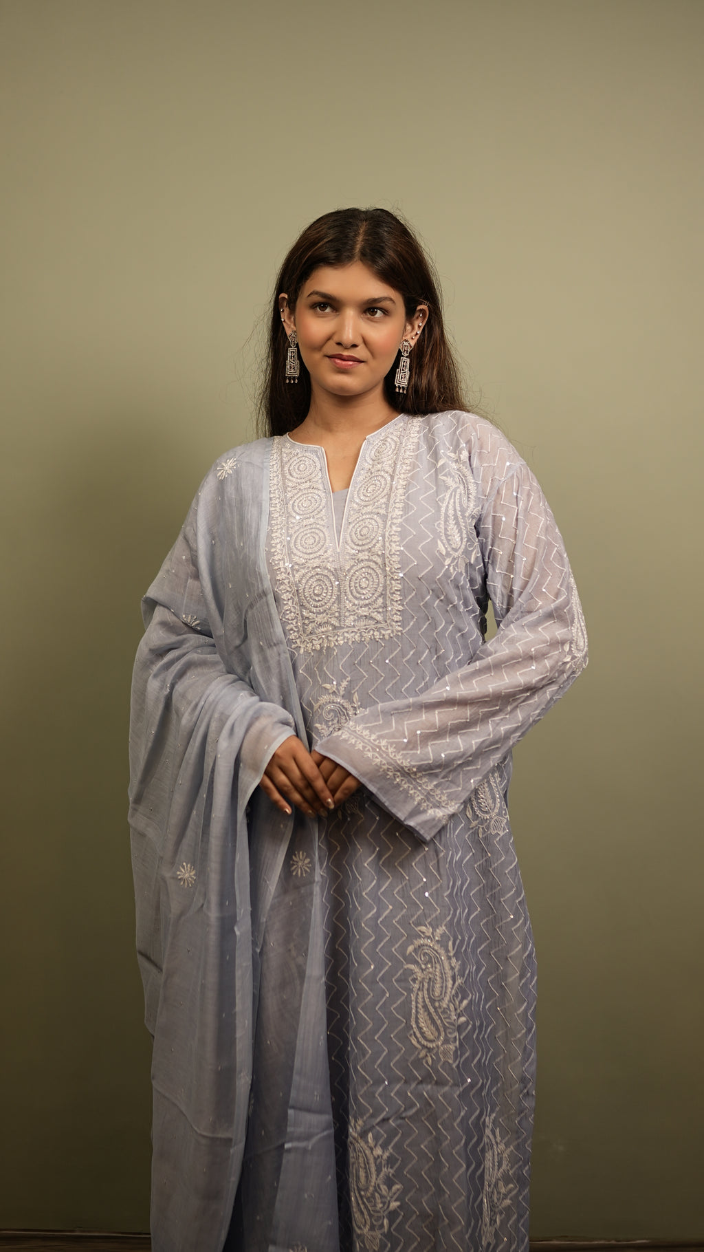Ombre Blue Chikankari Suit Set