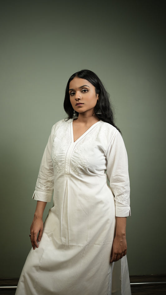 Readymade White Cotton Co-Ord Set