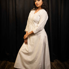 White Cotton Readymade Co-ord Set