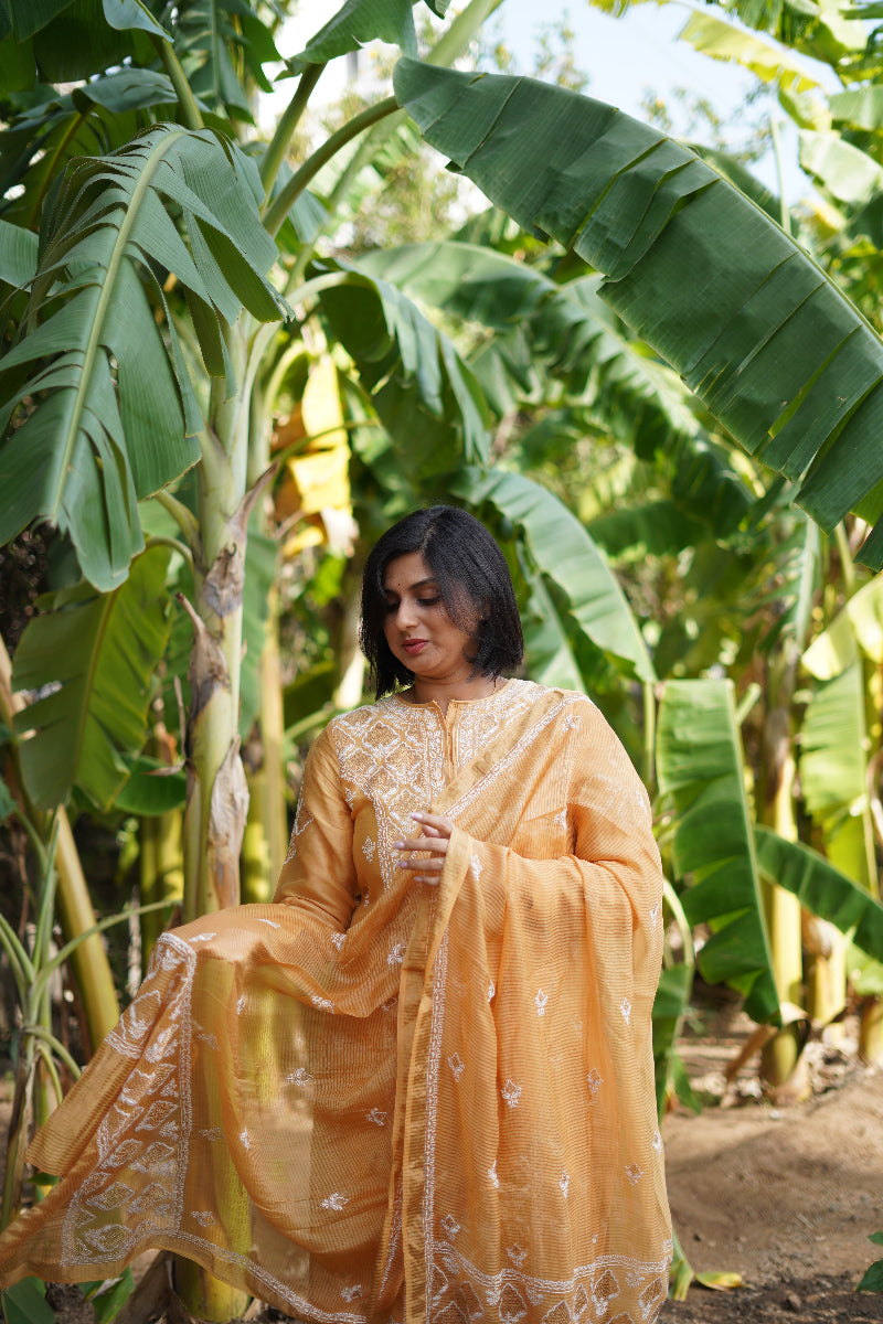 Golden Silk Suit Set