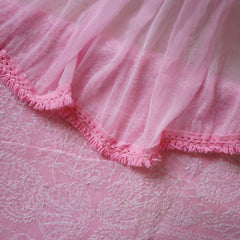 Baby Pink Cotton Unstitched Suit Set - Garad Work