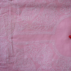 Baby Pink Cotton Unstitched Suit Set - Garad Work