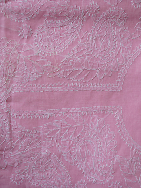 Baby Pink Cotton Unstitched Suit Set - Garad Work