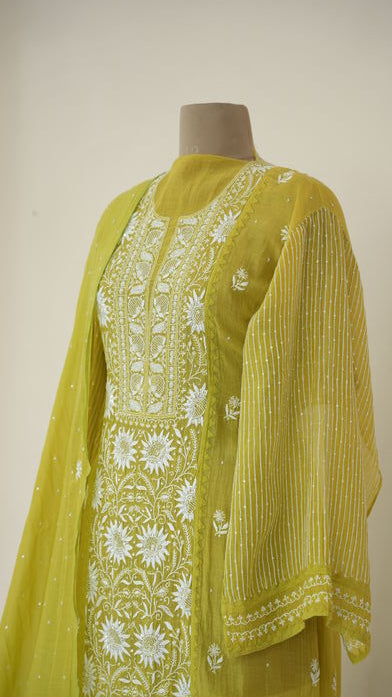 Light Green Chikankari Suit Set