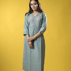 Teal Readymade Cotton Co-ord Set
