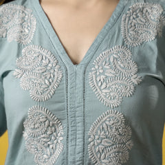 Teal Readymade Cotton Co-ord Set