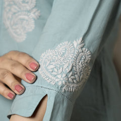 Teal Readymade Cotton Co-ord Set