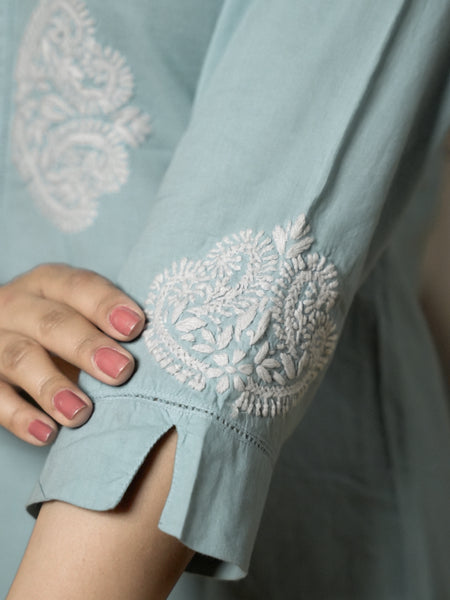 Teal Readymade Cotton Co-ord Set
