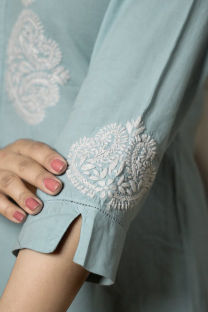 Teal Readymade Cotton Co-ord Set