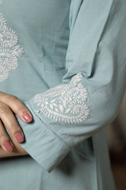 Teal Readymade Cotton Co-ord Set