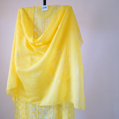 Pantone Minion Yellow Chikankari Suit Set