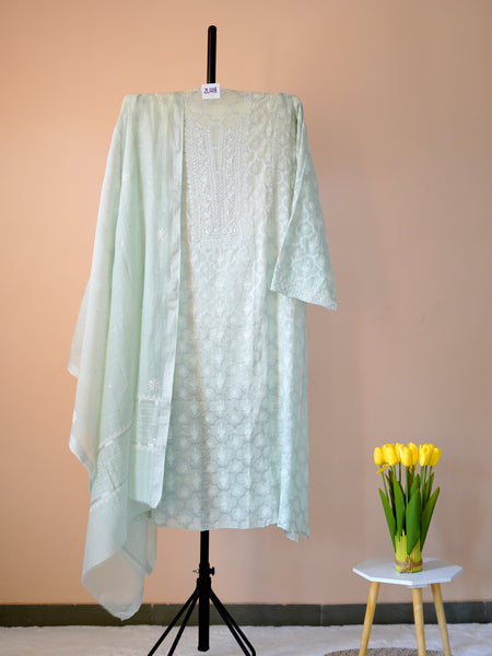 Pantone Hint of Mint Chikankari Suit Set